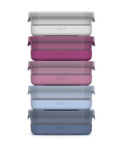 Plastic Food Storage 3.7c Containers with Soft Base. Set of 5
