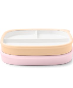 Clean Start Toddler Ceramic Divided Breakfast Plate - 2 Pack