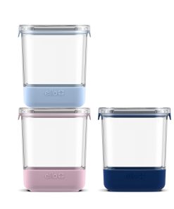 Plastic Food Storage Canisters with Airtight Lids. Set of 3
