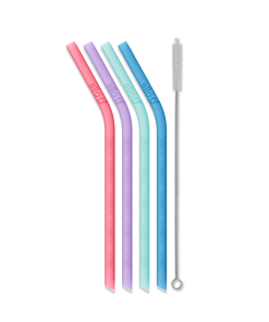 Kids Silicone Reusable Straws - Set of 4