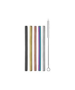 Stainless Cocktail Straws - Set of 5